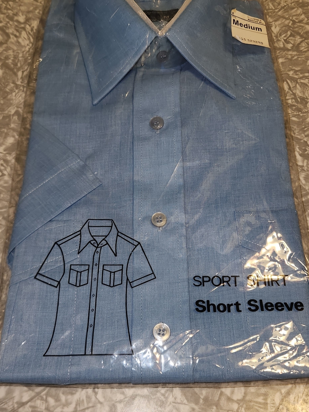 jcpenney Light Blue Short Sleeve Button-Front Sport Shirt